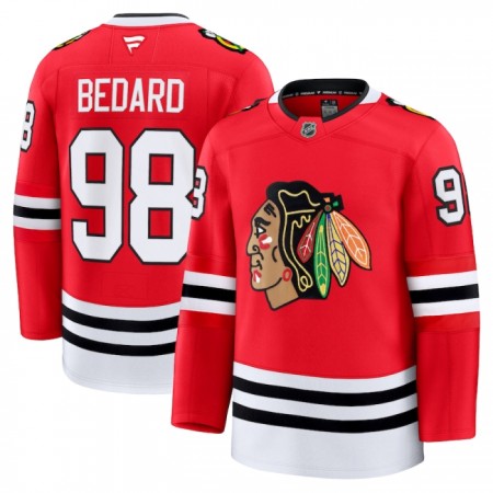 Mænd NHL Chicago Blackhawks Trøje 2024-25 Fanatics Premium Connor Bedard Rød Hjemme